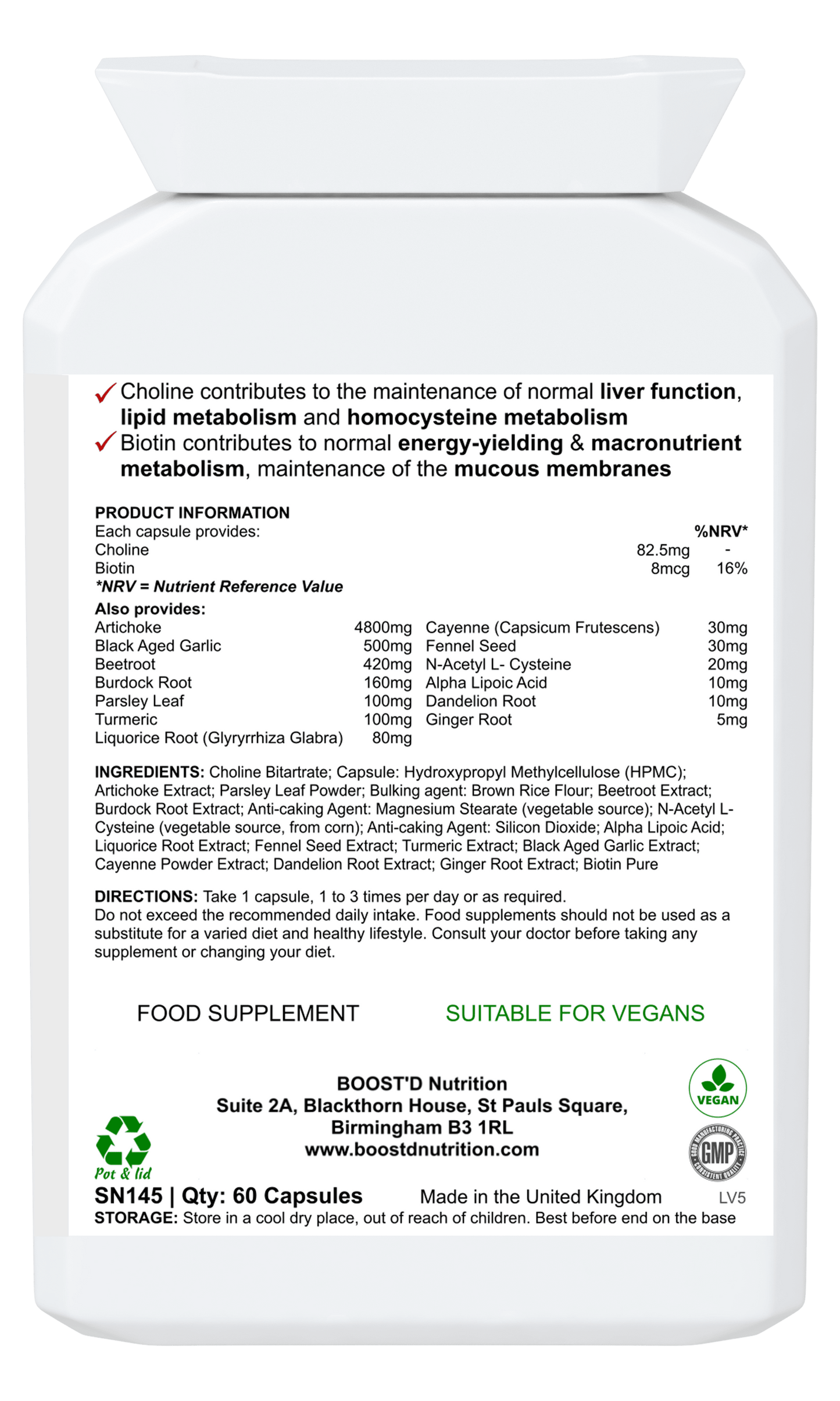 BOOST'D Liver Support Capsules (60) - BOOSTD Nutrition -