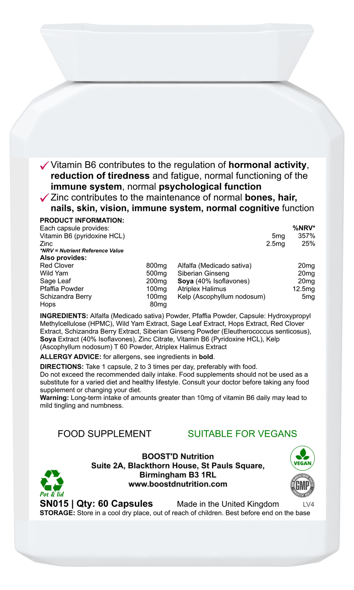 Women's BOOST'D Relief Capsules (60) - BOOSTD Nutrition -