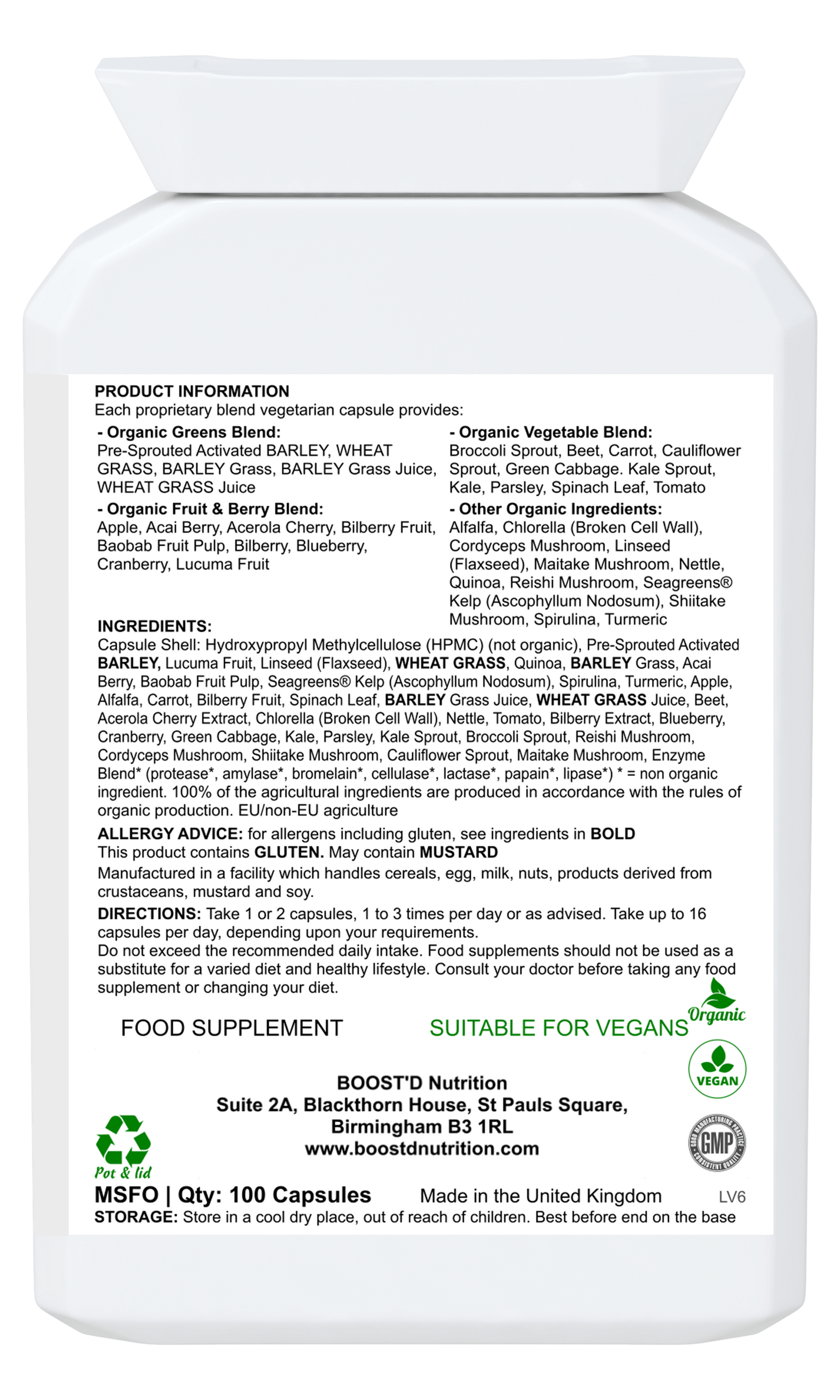 BOOST'D Wellness Capsules (100) - BOOSTD Nutrition -