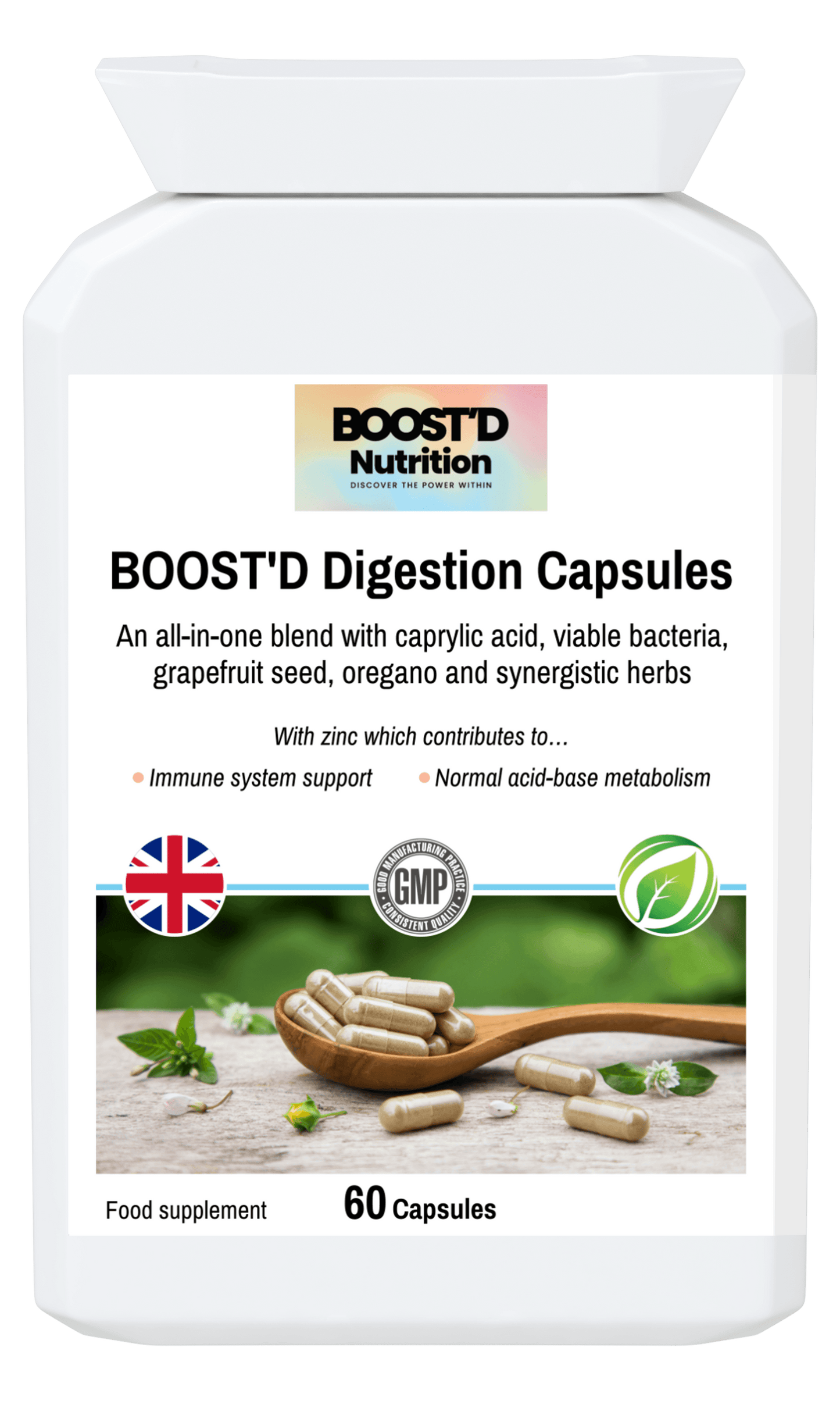 BOOST'D Digestion Capsules (60) - BOOSTD Nutrition - digestion capsules, digestive health products, digestion capsules, digestion product, digestive health, digestive health