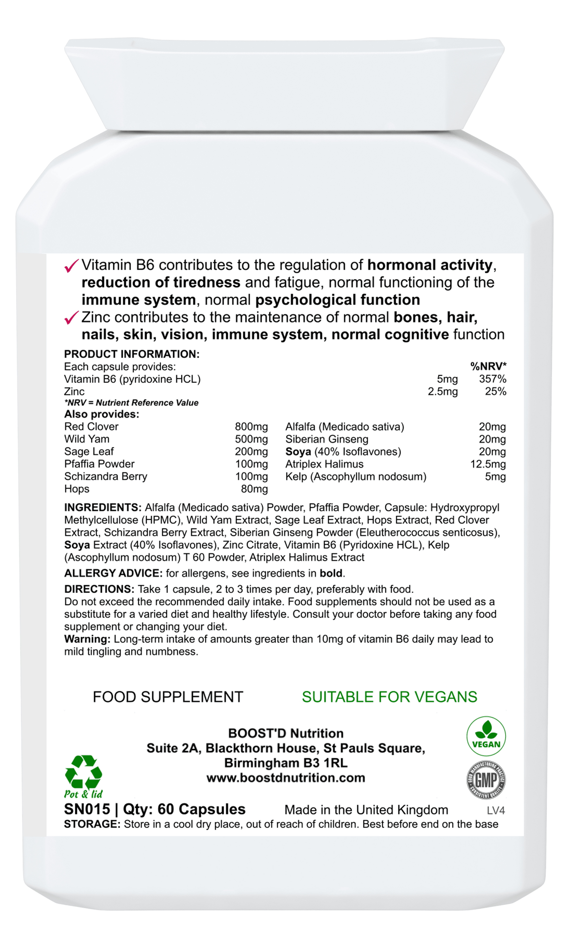 Women's BOOST'D Relief Capsules (60) - BOOSTD Nutrition -