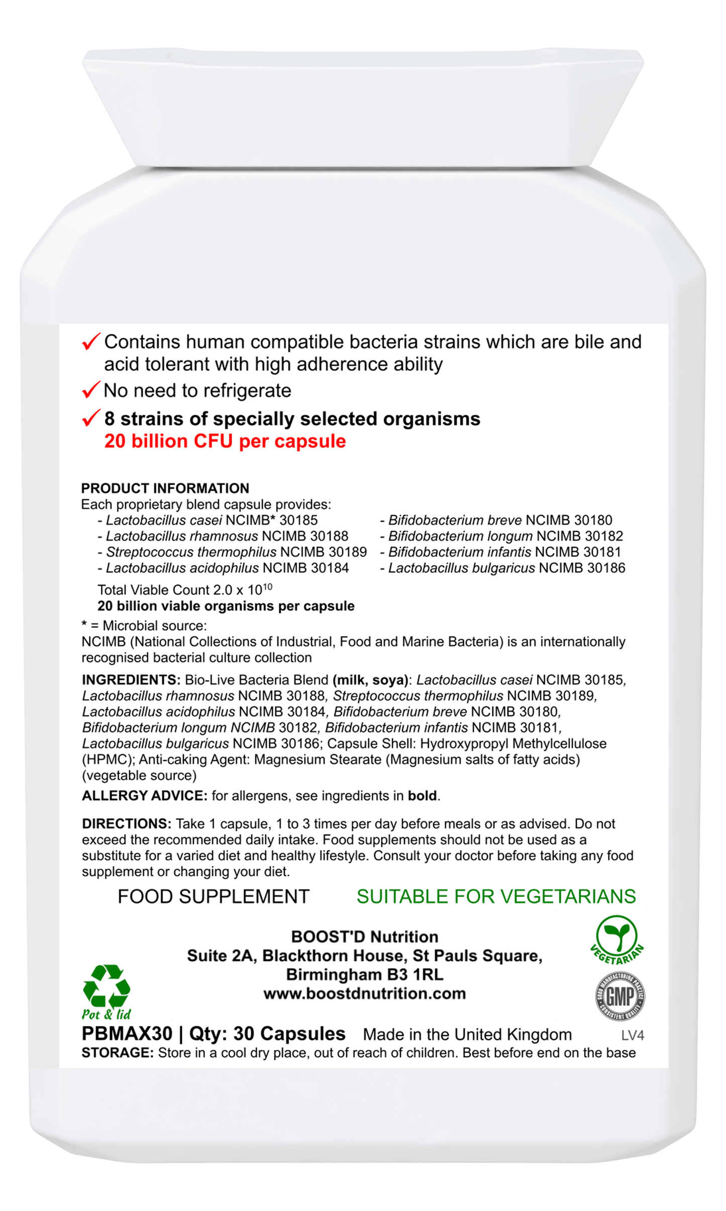 BOOST'D Biotix Capsules (30) - BOOSTD Nutrition -