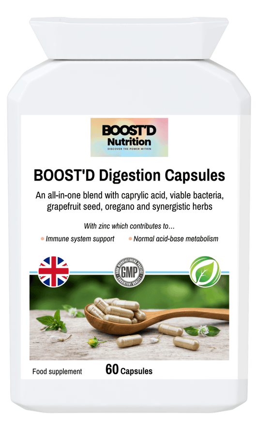 BOOST'D Digestion Capsules (60) - BOOSTD Nutrition - digestion capsules, digestive health products, digestion capsules, digestion product, digestive health, digestive health